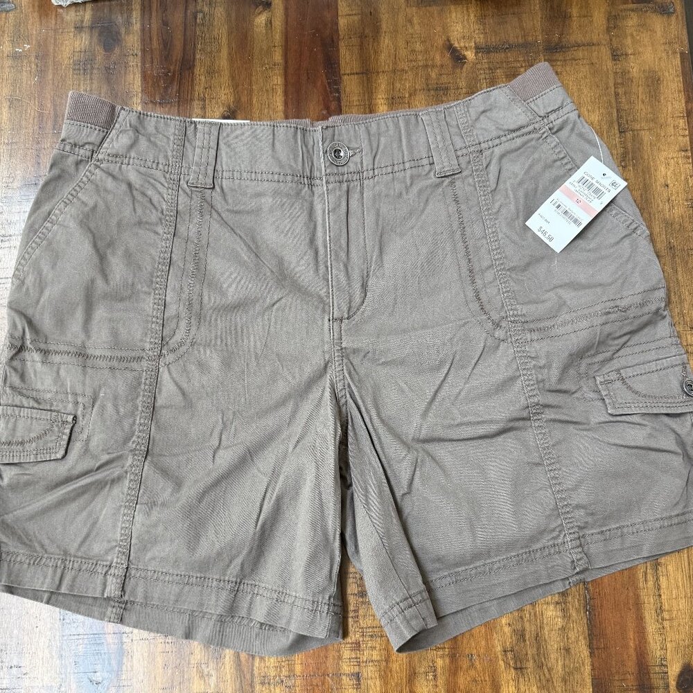 Woman's Style and Co Cargo Shorts- Size 12- Brown New with Tags